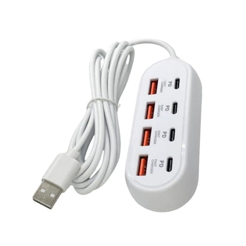 Multiport Charging Station with 4 USB and 4 Type C, 200cm