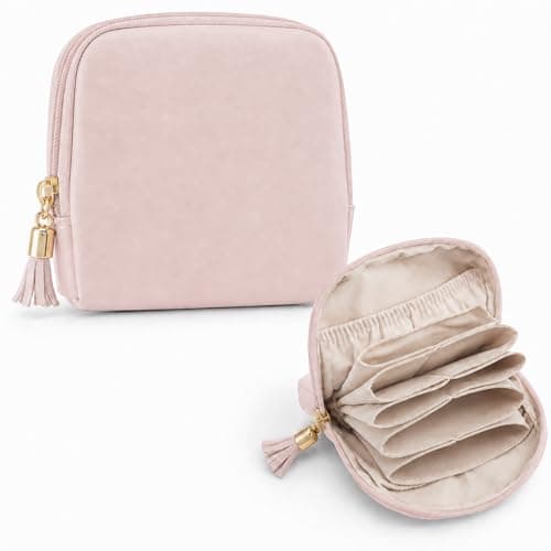 Travel Jewellery Organiser Roll, PU Leather Case with Velvet Compartments