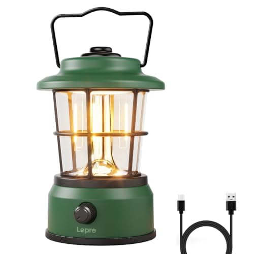 Lepro Rechargeable Camping Lantern, 3600mAh Retro Dimmable Tent Light