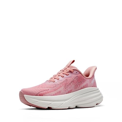 ALLSWIFIT Women's Slip On Walking Shoes Running Sneakers,Pink,6