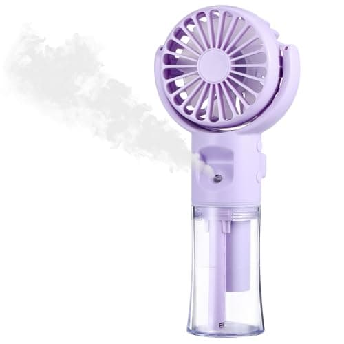 Electric Handheld Fan with Water Mist Spray, Mini USB Hand Fan Rechargeable