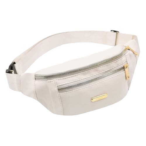Bum Bags, Fanny Pack Fashionable, Fanny Pack Men Women Fashion, with Adjustable Strap, for Women Men Sports Running Hiking Jogging(White)