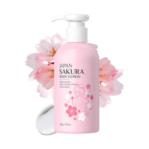 Wenrny Japan Sakura Body Lotion for Dry & Rough Skin,200g Unisex Sakura Scent Body Cream for Moisturizing,Hydrating,Soften and Smoothing Skin,Non- Sticky Refreshing,Travel Size Daily Hydration
