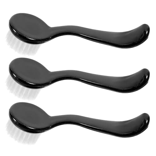 3pcs Black Nylon Wool PVC Facial Cleansing Brush Set