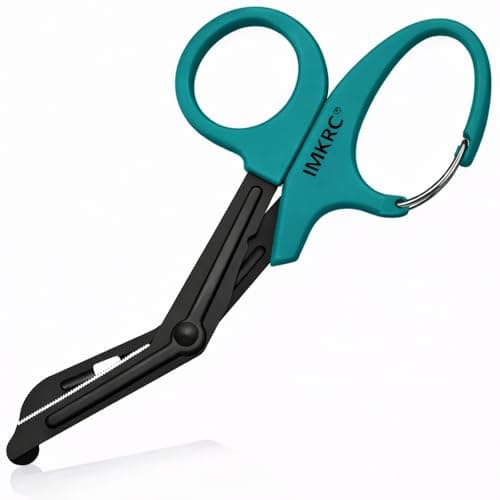 IMKRC Stealth Black Coated Stainless Steel Bandage Shears Scissors EMT and Trauma Shears, for Nurses, Students, Emergency Room (Teal, 15cm)