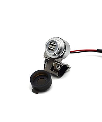 Cliff Top 4A 20W Aluminium Motorcycle USB Charger, with Magnetic Power Switch for 7/8’’ and 1’’ Handlebars on ATV/UTV - Prevents Battery Drain (Silver)