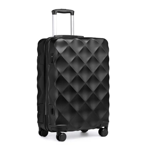British Traveller Large Suitcase, Lightweight 28 Inch Checked Luggage