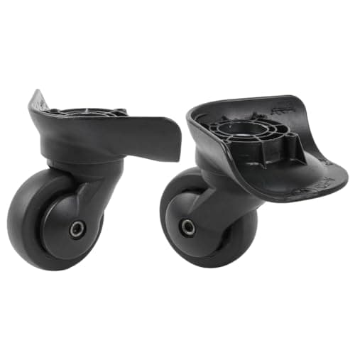 1 Pair Black Smooth Swivel Suitcase Replacement Wheels, Luggage Wheel Repair Kit for Travel Bags, Rolling Suitcase Casters
