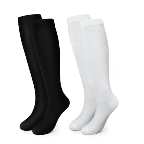 Pnosnesy Compression Socks, (2/4/6/7 Pairs) for Men & Women 15-20 mmHg is Best for Athletics, Running, Flight Travel, Support
