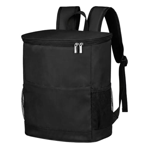 Insulated Cooler Backpack - 15L Cool Bag Rucksack for Lunch Picnic Camping Beach, Large Capacity Leakproof Cooling Bag, Thermal Food Delivery Backpack Cooler Bag, Black