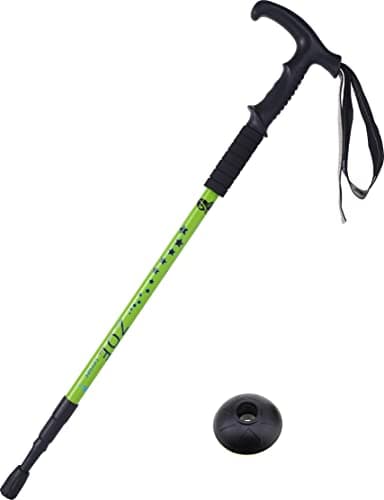 Hikehobby® 65CM to 135CM Antishock With Handle Trekking Walking Hiking Stick Pole (black) (Green)