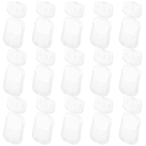 20 Boxes Portable Travel Soap Sheets, White Plastic Box Compact