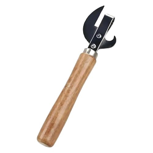 Premium Tin Opener, Tin Can Opener with Wooden Handle, Manual Can Opener