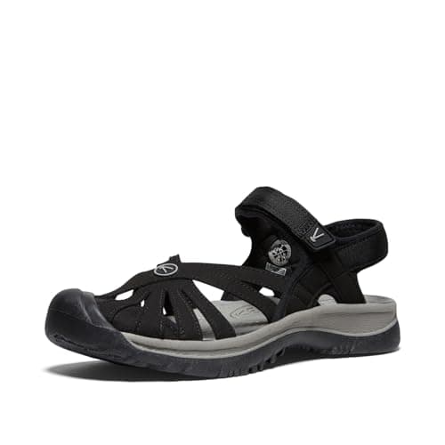 KEEN Women's Rose Sandal, Black Neutral Gray, 3.5 UK