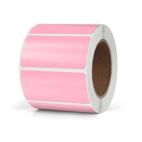 Meitaat Pink Rectangular Labels 50 x 25mm Blank Stickers Roll 500 Pcs
