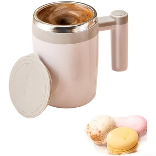 Auto Stir Cup 400ml for Protein Shakes and Coffee(Elegant White)