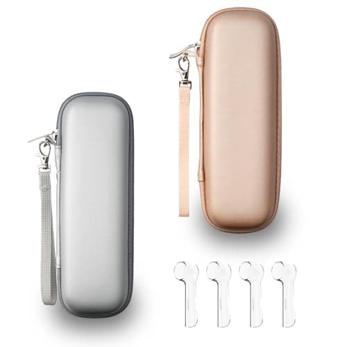 YoHyien 2 Pcs Electric Toothbrush Travel Case for Oral B iO/Oral B Pro/Philips Sonicare, Portable Electric Toothbrush Holder Travel, Hard Storage Case for Business Trip, Camping (Silver + Rose Gold)