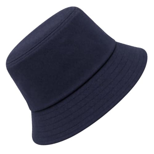 Geukmun Bucket Hat Unisex Cotton Sun Protection Summer Beach Outdoor Fishing Travel Hat UV Packable Navy Blue