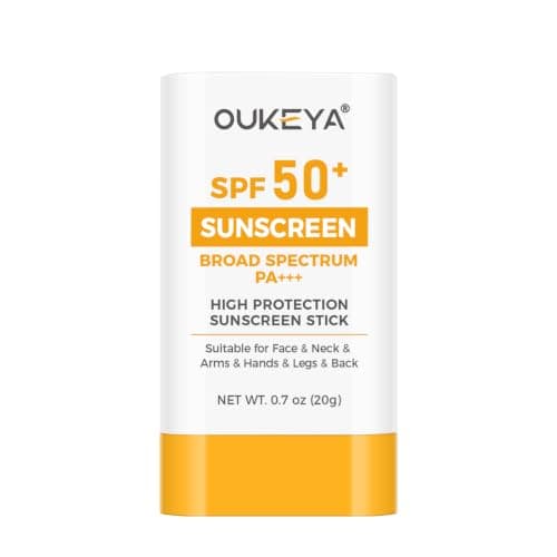 OUKEYA Sunscreen Stick SPF50+ PA++++, Broad Spectrum UVA/UVB Protection, Water-Resistant & Non-Greasy, Matte Finish Sun Block for Face & Body, Outdoor Sports & Daily Use, 0.7 Oz (20g)