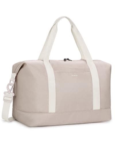 ECOHUB Ryanair Cabin Bags 40x30x20, 24L Underseat Hand Luggage Bag, Foldable Carry On Bag with Removable Wet Pocket, Water-Resistant Overnight Hospital Weekend Bag for Women, Beige (Patent Pending)