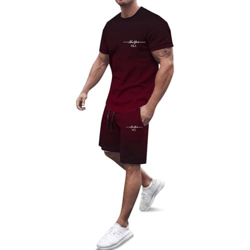 Générique Men's 2 Piece Set Safari Outfit Multi-Pocket Shirt and Shorts Resistant Breathable Cotton Fashion Practical for Travel Nature Photography A30, Vin1, S