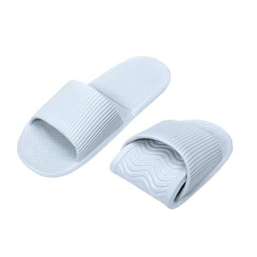 EQLEF Hotel Slippers for Men in UK Size 7-9, Plastic Portable Travel Slippers Anti-slip Foldable Women's Shower Slippers for Hotel Bathroom Spa - 1 Pair