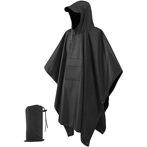 Waterproof Poncho Adult, Rain Poncho for Camping Fishing Hunting Festival