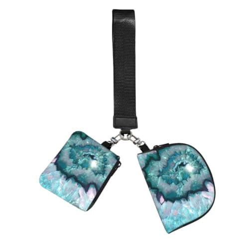 Teal Agate Print Wrist Strap Outdoor Sports Bag Unisex Fitness Accessory Running Travel Gift