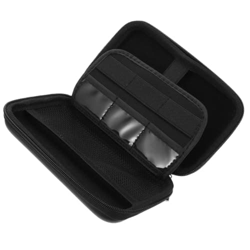 Amosfun Hard-shell Electronics Case for Portable Hard Drives Shockproof Tech Organizer Bag with Multiple Compartments Travel Cable Pouch for USB Cables Earphones and Power Adapters Black