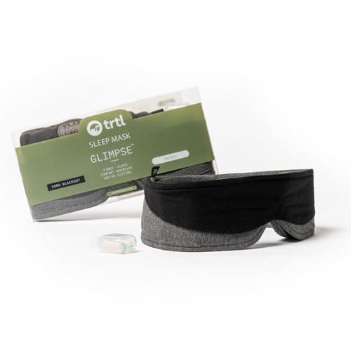 trtl Glimpse Sleep Mask, Blackout Eye Mask for Sleeping, Comfortable, Breathable Eye Masks for Sleep While Traveling, Comes with Travel Bag