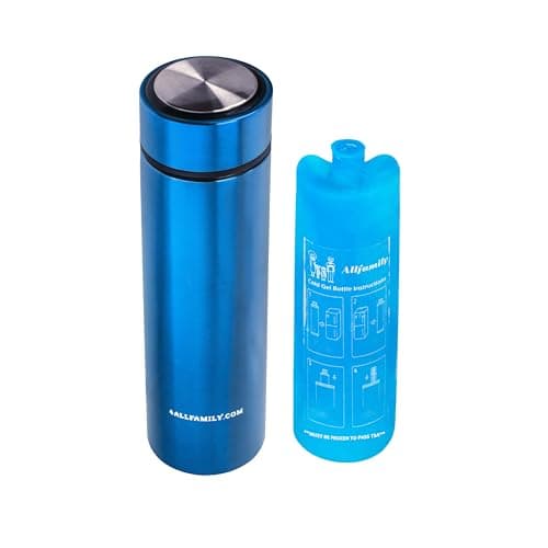 4ALLFAMILY Nomad Insulin Travel Case Cooler – 48H Non-Electric Insulin Cooler Travel Case TSA Approved with Lightweight Design – Air Traveling Friendly, Reusable Medium Blue Thermo for Medications