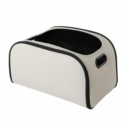 Gralara Trunk Organizer Box Luxury Feel Car Storage Box Multi-Layer Material Automotive Accessory for Road Trip, White