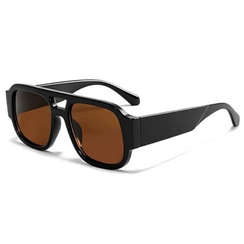 GUVIVI Retro Oversized Pilot Sunglasses for Women Men UV400 Protection