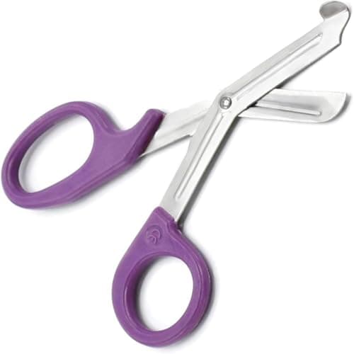 First Aid Scissors, Bandage Tough Cut Tuff-Cut Trauma Medical Shears for Nurses, Paramedics Doctors Students Theatre Hospitals, Veterinary, Firefighter, Rescue, Home and DIY (Purple, 6 Inches)