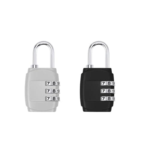 Stylish Rustproof 2pcs 3-Digit Combination Padlock for Suitcases (Black and White)