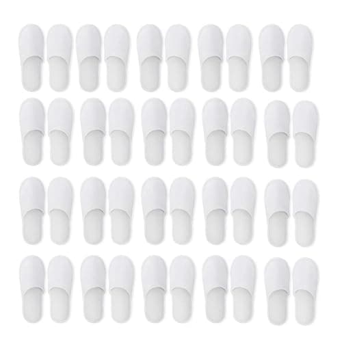Blendra 20 Pairs Hotel Slipper, White Disposable Closed Toe Guest Slippers for Hotel, Spa, Party, Travel, Spa Slippers for Women and Men, Anti-slip