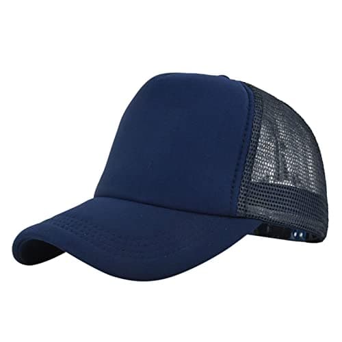 Mens and Womens Sponge Color Matching Simple Casual Peaked Cap Travel Holiday Sports Cap Headlight Visor (Navy, One Size)