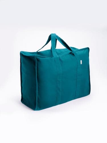 Yogamatters Organic Cotton Teachers Yoga Kit Bag | Extra Large Bag with Zip, Stores Mat and Yoga Accessories | Suitable for Yoga, Pilates, Gym and Fitness (New Ocean Green)