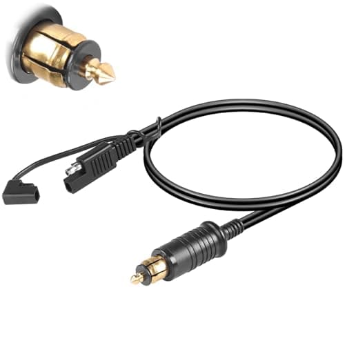 Xiciki DIN Powerlet to SAE Adapter 12-24V for BMW Motorcycle Cigarette Plug