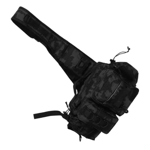 PartyKindom Fishing Tackle Sling Bag with Repair Kit, Adjustable Camouflage