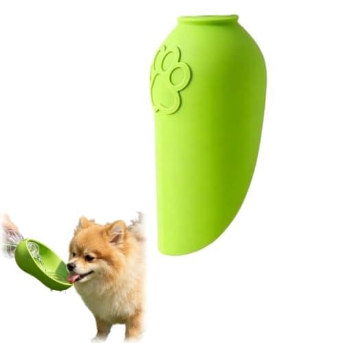 Silicone Drinking Cap for Bottles Dogs– Travel Pet Hydration Cup | Silicone Leakproof Drinking Bottle For Dogs Outdoor Walks Hiking Lightweight Water Feeder Bowl Dispenser (Green)