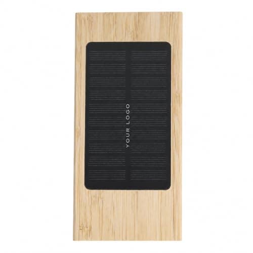 Sawfish Personalised Power Bank Molden Bamboo Solar Power Bank USB-C Input/Output and Dual USB-A Outputs