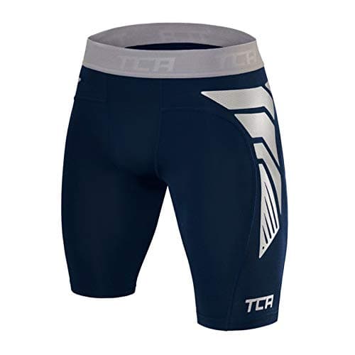 TCA Men's CarbonForce Pro Compression Base Layer Shorts Thermal Under Gear - Navy Eclipse, XXL