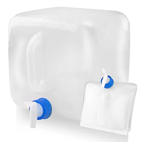 10L Collapsible Water Container with Spigot Large Capacity Foldable Water Canteen Lightweight Portable Water Carrier with Handle Square Water Bucket for Outdoor Camping Hiking Emergency Survival