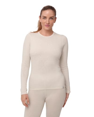 DANISH ENDURANCE Merino Thermal Top for Women, Midweight 180 GSM, Off-White, S