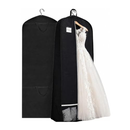 Extra Long Wedding Dress Garment Bag With Shoe Pocket, Heavy Duty Breathable Suit Cover, Dustproof Travel Dress Carrier For Gowns, Coats And Formal Wear, 72 Inch (182cm)
