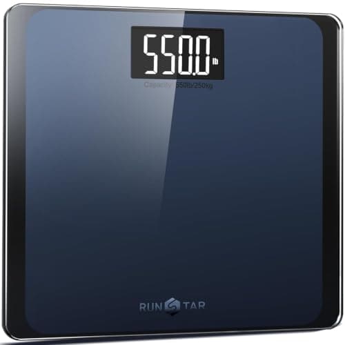 RunSTAR 550lb Bathroom Scale for Body Weight with Ultra-Wide Platform and Large LCD Display Accurate High Precision Digital Scale with Extra-High Capacity