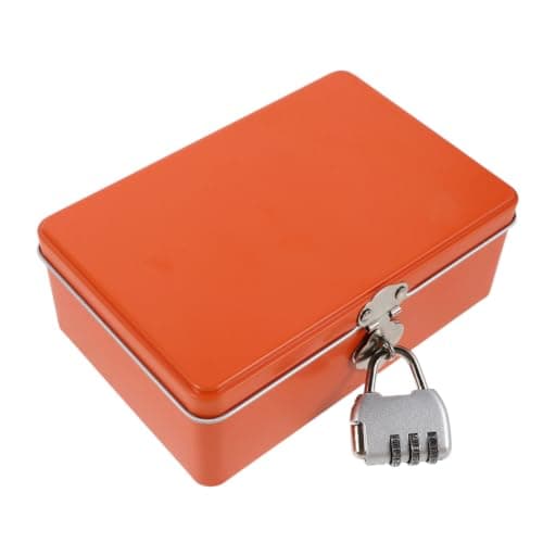 NUOBESTY Metal Box with Combination Lock Lightweight Iron Mini Locked Box for Office and Travel Rectangular Vintage Decorative Aesthetic Jewelry Organizer and Small Treasure
