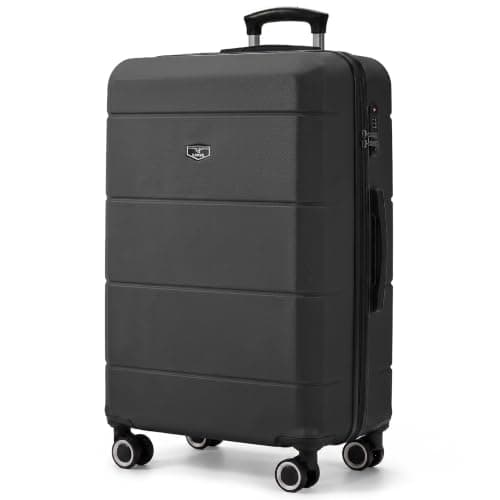 LUGG 28 Inch Jetset Suitcase Hard Shell Case 4 Wheel Travel bag Lightweight ABS Material with TSA Lock Approved for Travel with easyJet, British Airways, RyanAir, Virgin Atlantic, Emirates(75x49x29cm)
