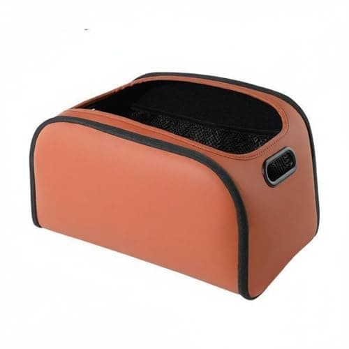 Gralara Trunk Organizer Box Luxury Feel Car Storage Box Multi-Layer Material Automotive Accessory for Road Trip, Orange